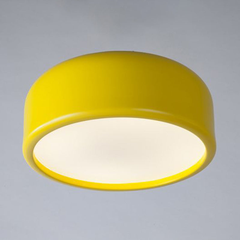 Acrylic Circular Macaroon Flush Mount in Modern Concise Style Wrought Iron Ceiling Light for Bedroom