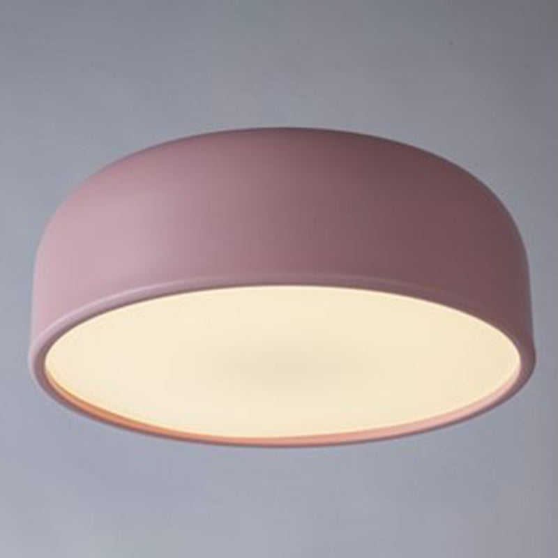 Acrylic Circular Macaroon Flush Mount in Modern Concise Style Wrought Iron Ceiling Light for Bedroom