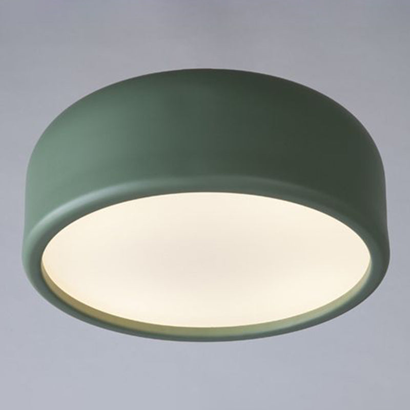 Acrylic Circular Macaroon Flush Mount in Modern Concise Style Wrought Iron Ceiling Light for Bedroom