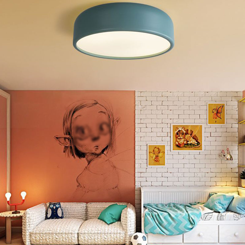 Acrylic Circular Macaroon Flush Mount in Modern Concise Style Wrought Iron Ceiling Light for Bedroom
