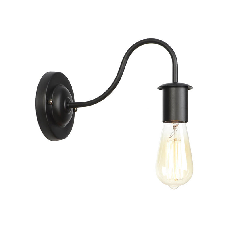 Metallwandbeleuchtung in Industriestil 1 Lichtwandmontierte Leuchte in Schwarz