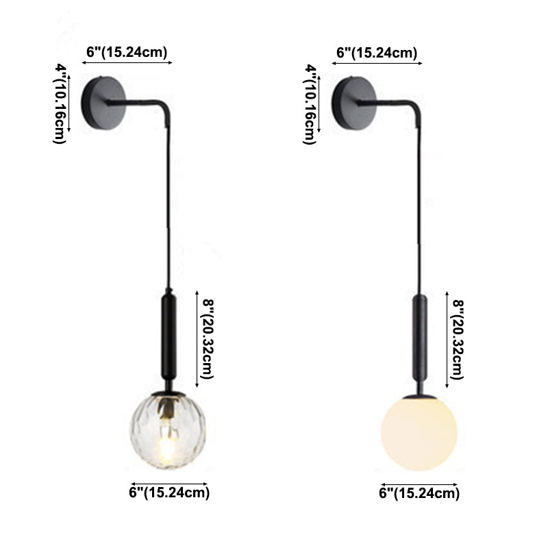 Modern Style Metal Ball Wall Lighting Fixtures 1 Light Wall Mounted Light Fixture