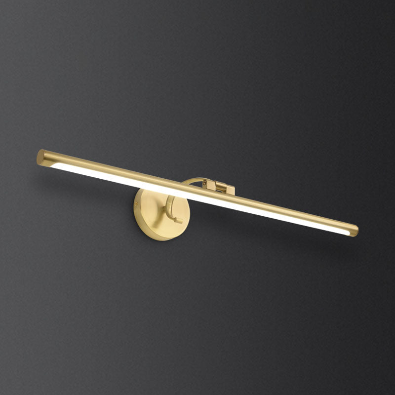 Armed Linear Wall Sconces Modern Metal 1 Light Sconce Light Fixtures in Gold for Lavatory