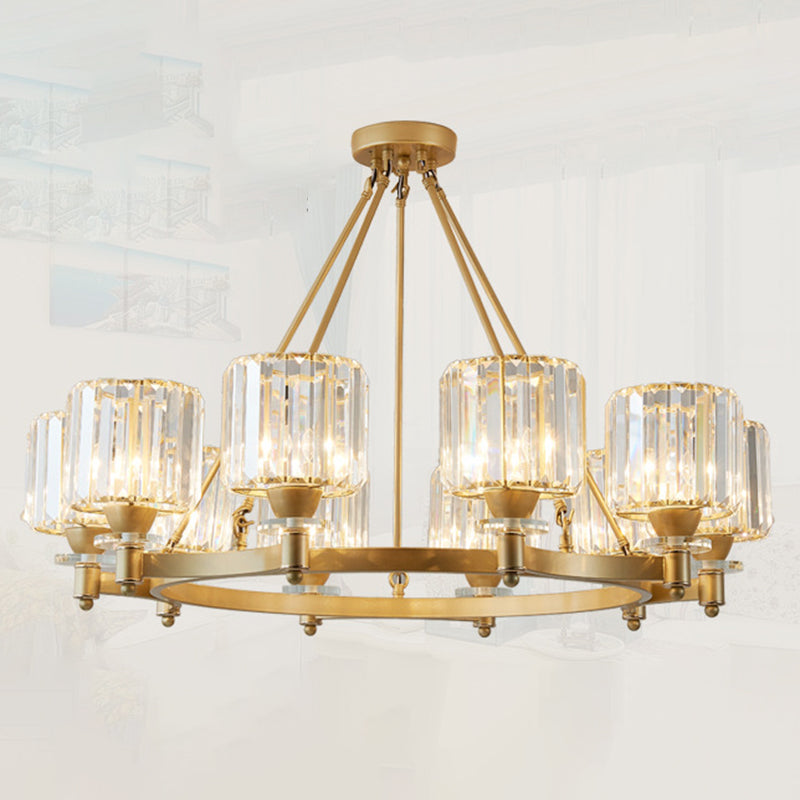 Crystal Multi Lights hangende plafondlampen moderne stijl cilinder kroonluchter verlichtingsarmaturen
