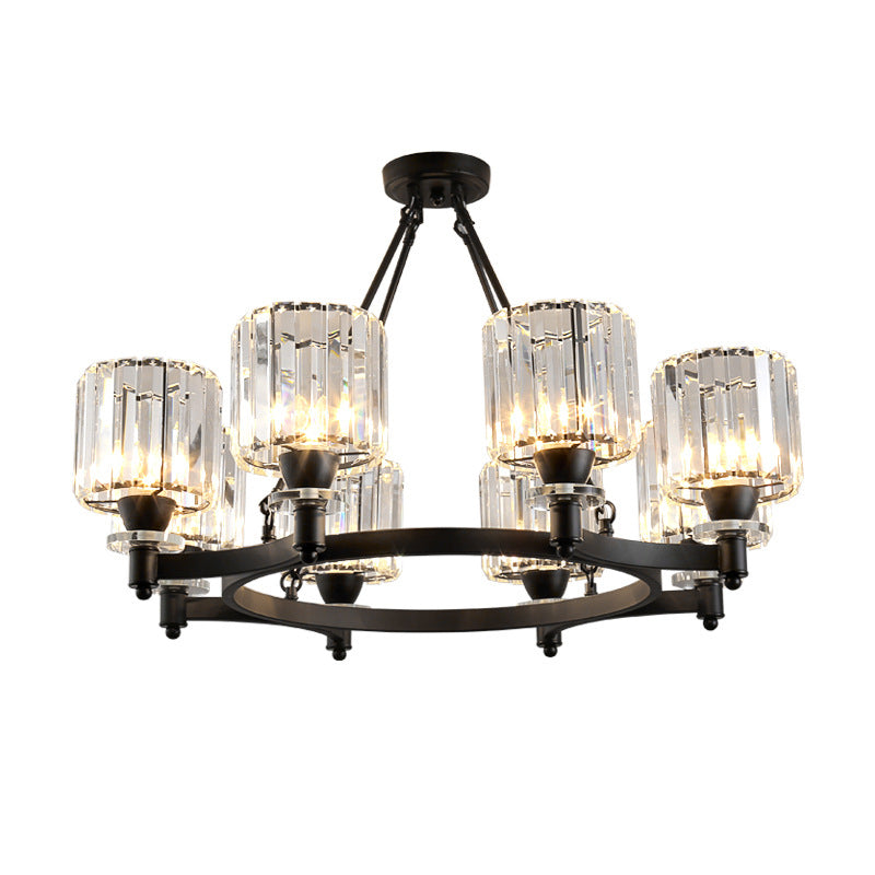 Crystal Multi Lights hangende plafondlampen moderne stijl cilinder kroonluchter verlichtingsarmaturen