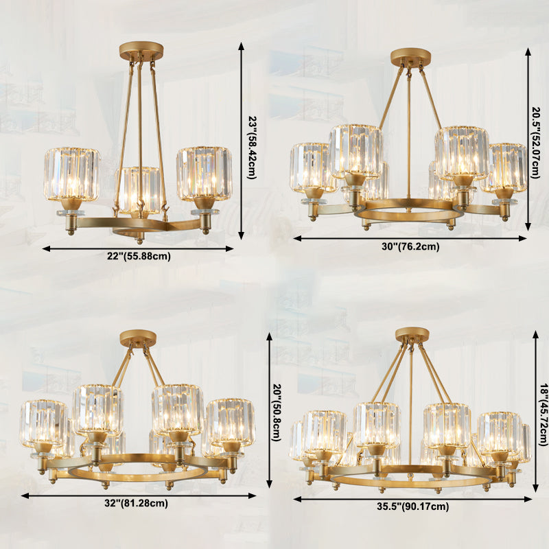 Crystal Multi Lights hangende plafondlampen moderne stijl cilinder kroonluchter verlichtingsarmaturen