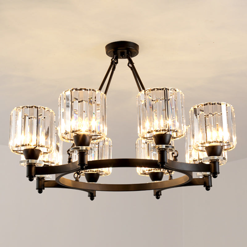 Crystal Multi Lights hangende plafondlampen moderne stijl cilinder kroonluchter verlichtingsarmaturen