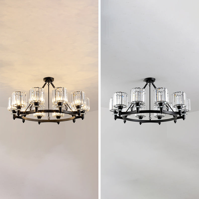 Crystal Multi Lights hangende plafondlampen moderne stijl cilinder kroonluchter verlichtingsarmaturen
