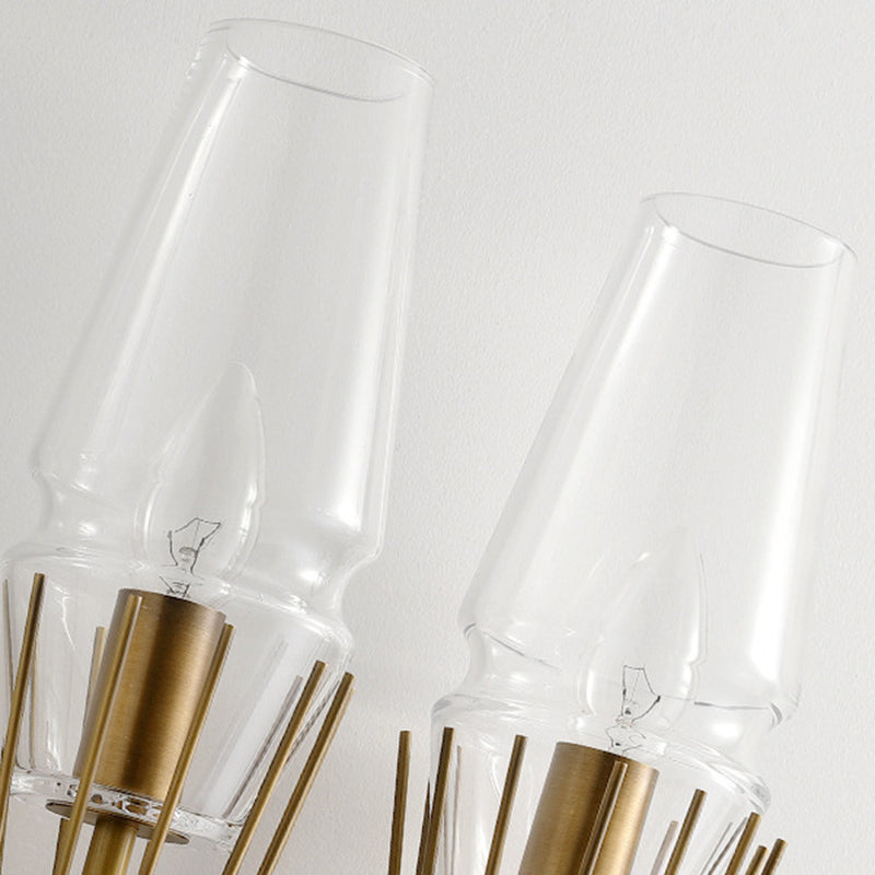 Duidelijke glas 8-lichts hangende plafondlampen radiale moderne stijl kroonluchter lamparmaturen