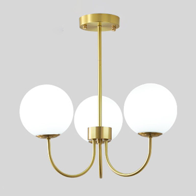 Multi -lichten wereldwijd hangende hanglampen moderne stijl melkglas plafond kroonluchter