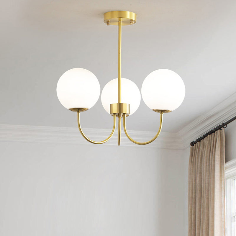 Multi -lichten wereldwijd hangende hanglampen moderne stijl melkglas plafond kroonluchter