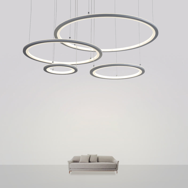 Moderne kroonluchters voor eetkamer meerdere ringen Opgebroken verlichtingsarmaturen