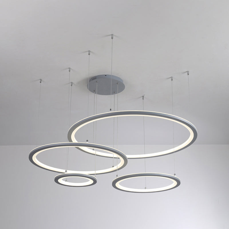 Moderne kroonluchters voor eetkamer meerdere ringen Opgebroken verlichtingsarmaturen