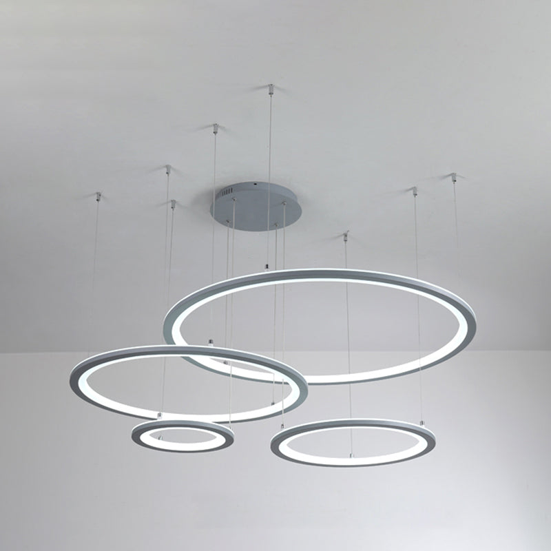 Moderne kroonluchters voor eetkamer meerdere ringen Opgebroken verlichtingsarmaturen