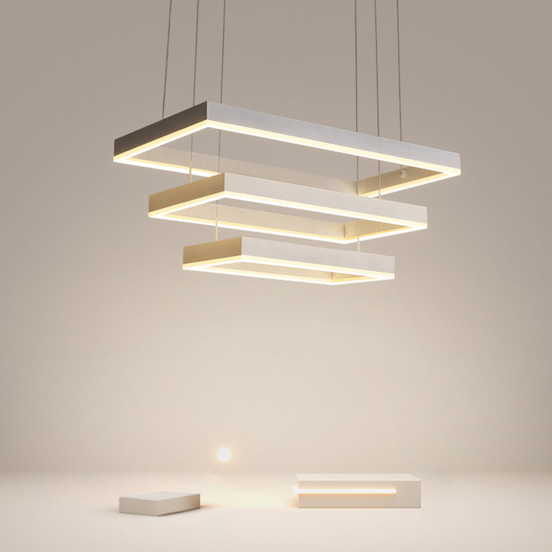 Moderne kroonluchters voor eetkamer Meerdere vierkanten Opgebroken verlichtingsarmaturen voor woonkamer