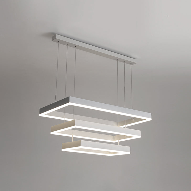 Moderne kroonluchters voor eetkamer Meerdere vierkanten Opgebroken verlichtingsarmaturen voor woonkamer