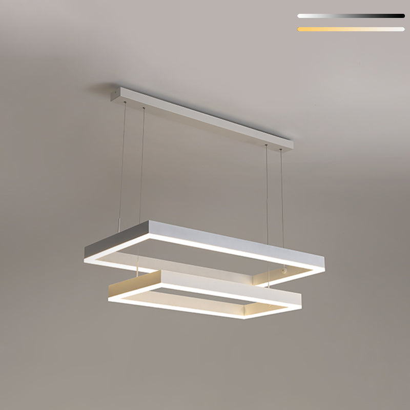 Moderne kroonluchters voor eetkamer Meerdere vierkanten Opgebroken verlichtingsarmaturen voor woonkamer