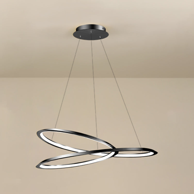Moderne eenvoudige stijl LED hanger kroonluchter licht metalen hangerverlichting voor woonkamer