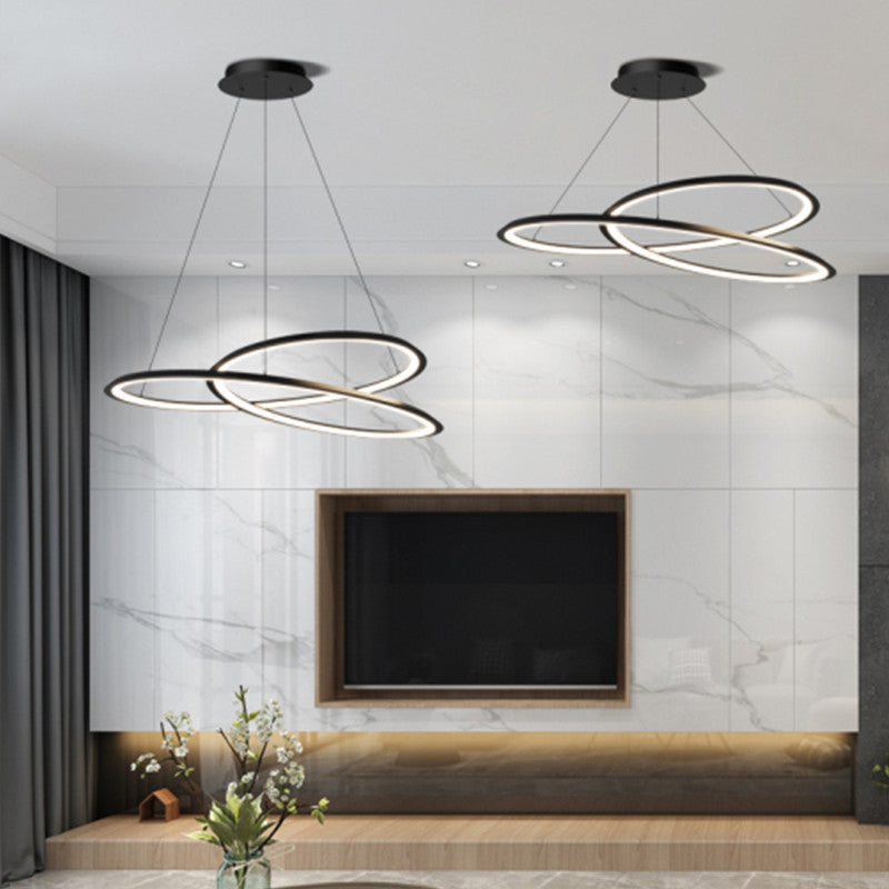 Moderne eenvoudige stijl LED hanger kroonluchter licht metalen hangerverlichting voor woonkamer