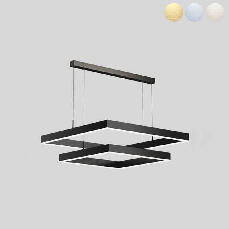 Minimalisme eigentijdse stijl led hangende kroonluchter licht vierkant hangende lampkit