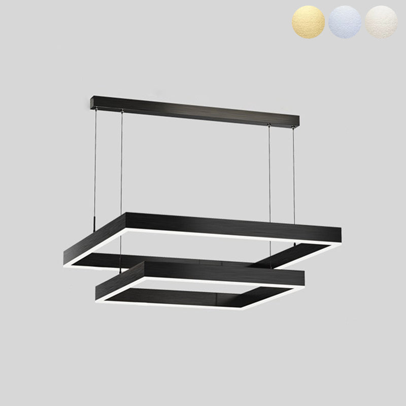 Minimalisme eigentijdse stijl led hangende kroonluchter licht vierkant hangende lampkit