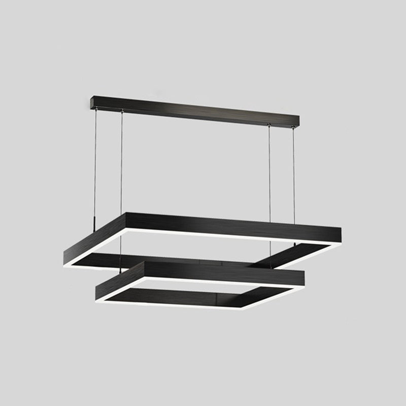Minimalisme eigentijdse stijl led hangende kroonluchter licht vierkant hangende lampkit