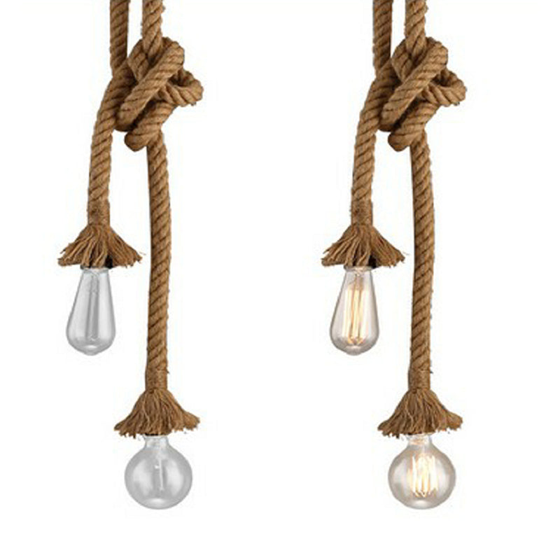 Rope Pendant Lighting Fixtures Industrial Multi Light Hanging Ceiling Lights