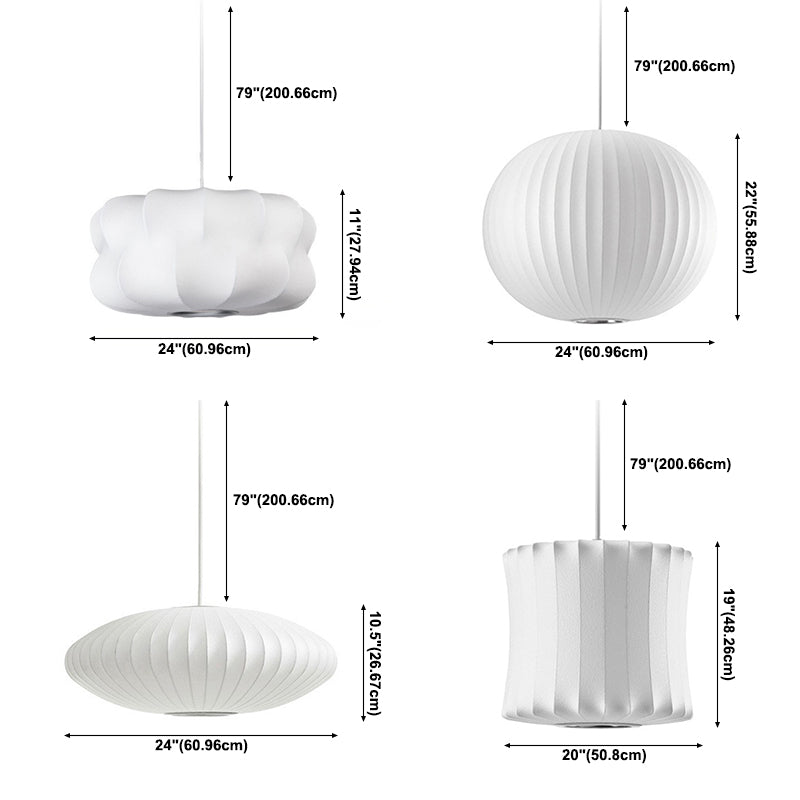 Lámpara colgante de 1 luz de seda, iluminación colgante de estilo Asia para sala de estar