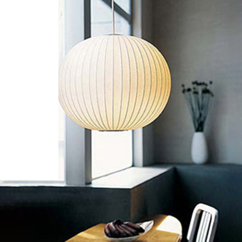 Lámpara colgante de 1 luz de seda, iluminación colgante de estilo Asia para sala de estar
