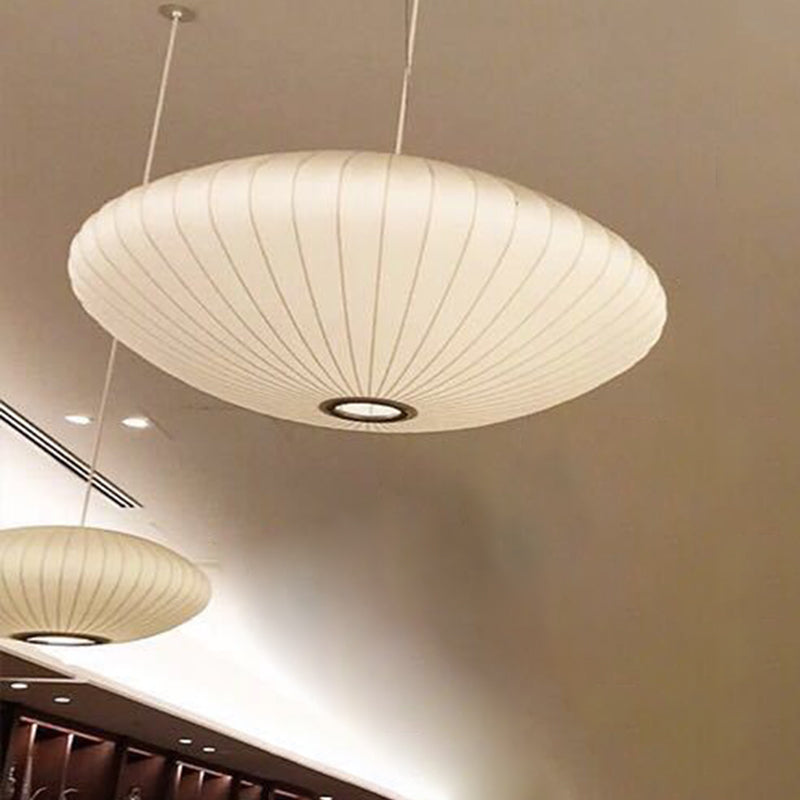 Lámpara colgante de 1 luz de seda, iluminación colgante de estilo Asia para sala de estar