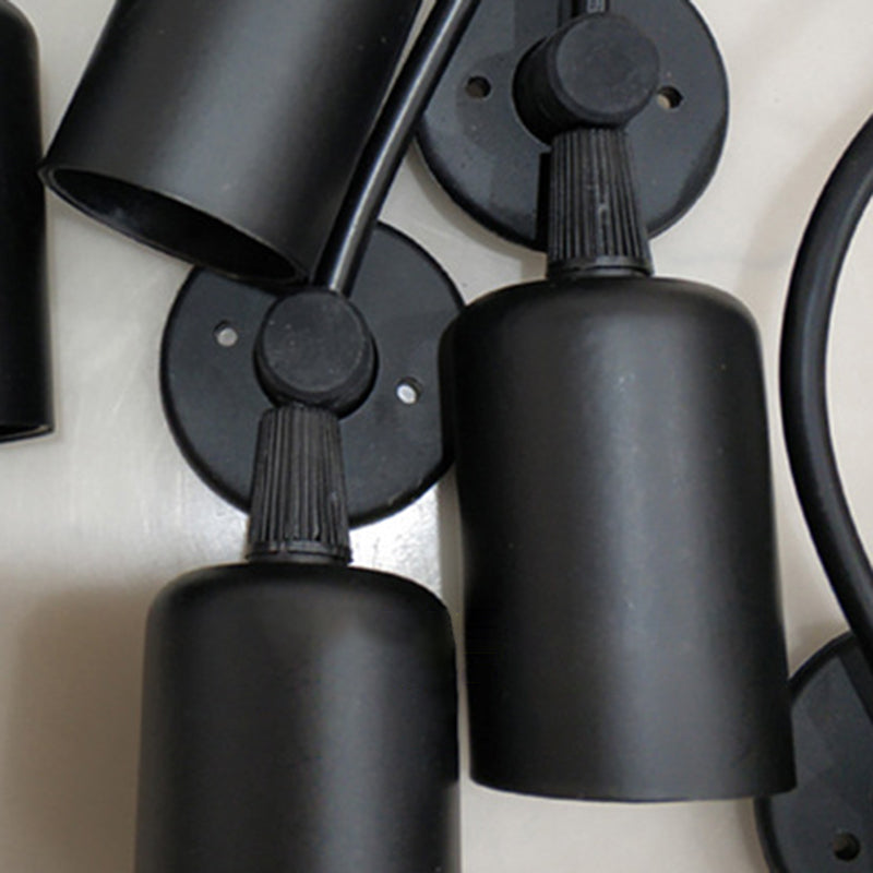 Zwart industrieel hanglamp, industriële metalen hanglamp met een lang touw