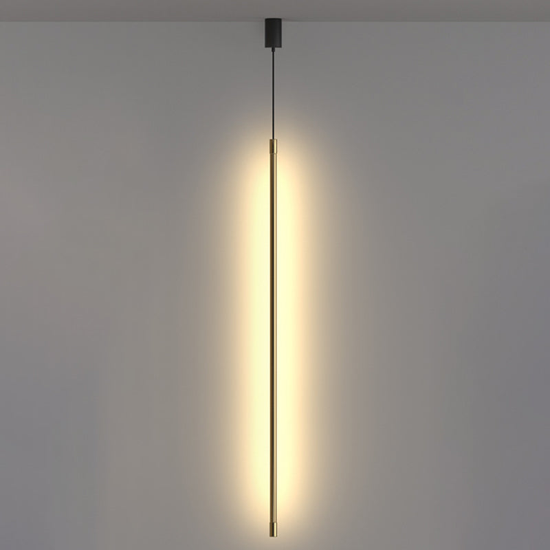 Minimalist Modern Linear Hanging Lamp Metal 1 Light Pendant Light for Bedside Living Room