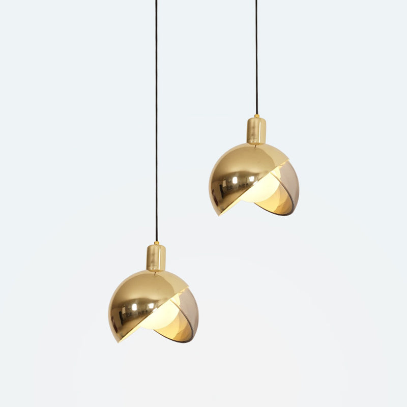 Luce a sospensione singolo a globo di ottone antico nella moderna lampada a sospensione di ferro elettroplate artistico