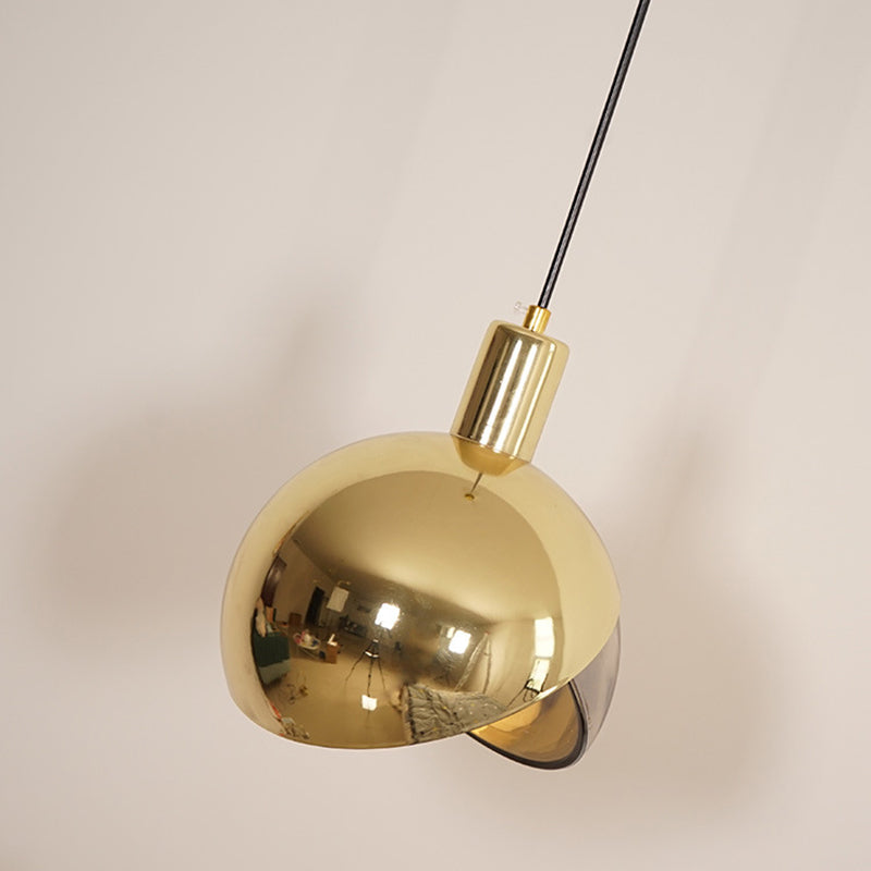 Luce a sospensione singolo a globo di ottone antico nella moderna lampada a sospensione di ferro elettroplate artistico