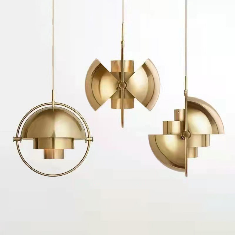 Moderne künstlerische Einzelhänge -Lampen -Elektroplatte Metall Geometrischer Anhänger Licht für Esszimmer