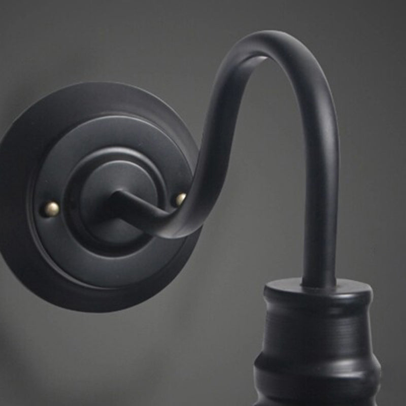 1 Light Metal Geometric Wall Lighting Fixtures Industrial Style Wall Mounted Light Fixture in Black