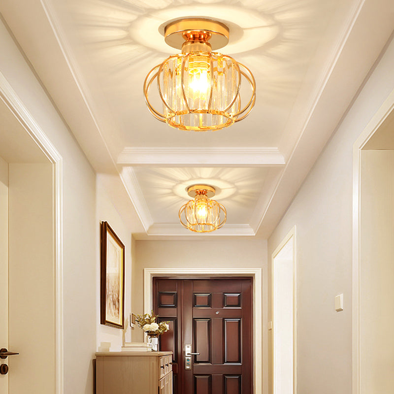 Simplicity-Style Round Ceiling Mounted Fixture Crystal Aisle Ceiling Mounted Light