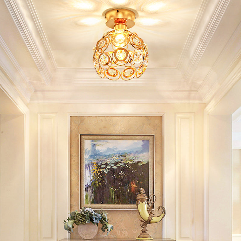 Simplicity-Style Round Ceiling Mounted Fixture Crystal Aisle Ceiling Mounted Light