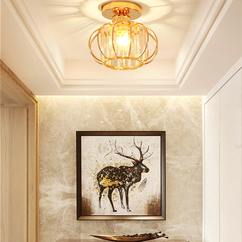 Simplicity-Style Round Ceiling Mounted Fixture Crystal Aisle Ceiling Mounted Light
