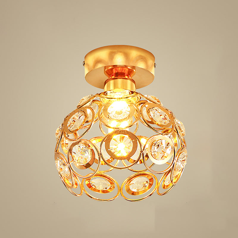 Simplicity-Style Round Ceiling Mounted Fixture Crystal Aisle Ceiling Mounted Light