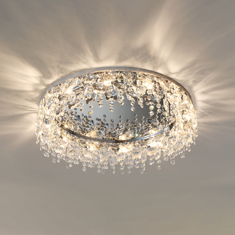 Crystal Flush Mount Lamp Modern Flush Ceiling Light Fixture for Living Room