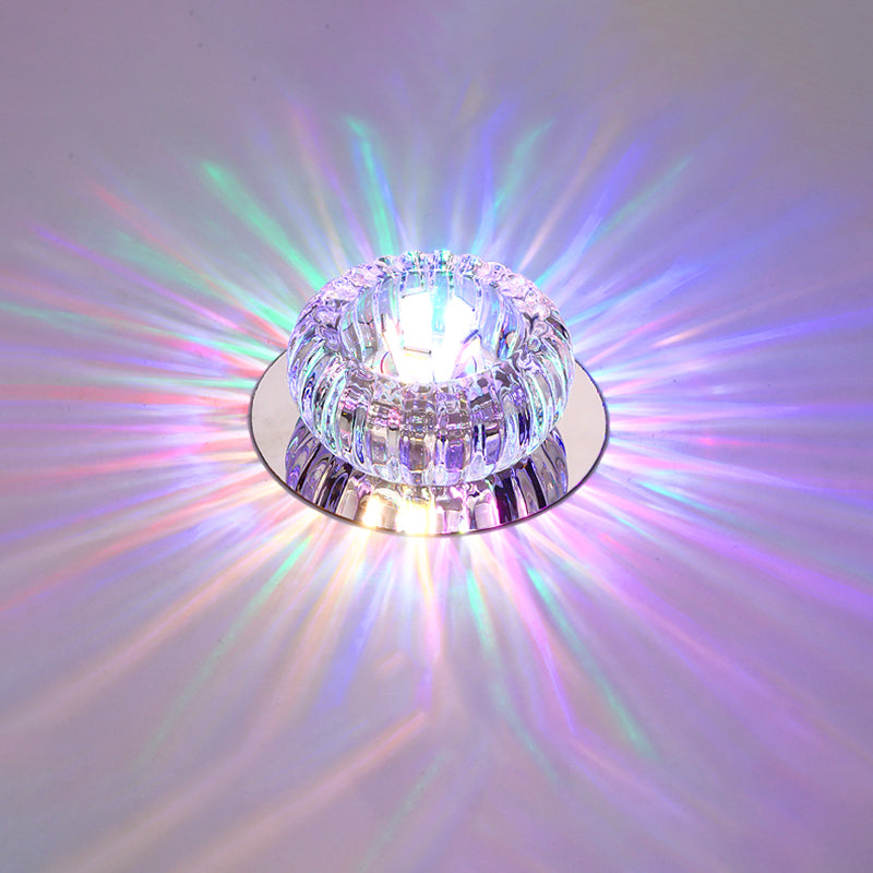 LED Crystal Ceiling Light Modern Hallway Corridors Flush Mount Ceiling Light with Hole 2-3.5'' Dia