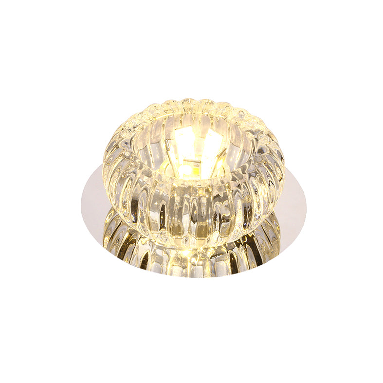 LED Crystal Ceiling Light Modern Hallway Corridors Flush Mount Ceiling Light with Hole 2-3.5'' Dia