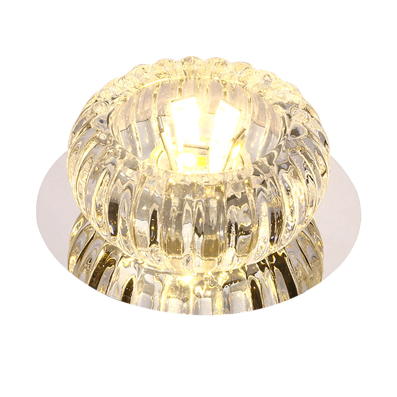 LED Crystal Ceiling Light Modern Hallway Corridors Flush Mount Ceiling Light with Hole 2-3.5'' Dia