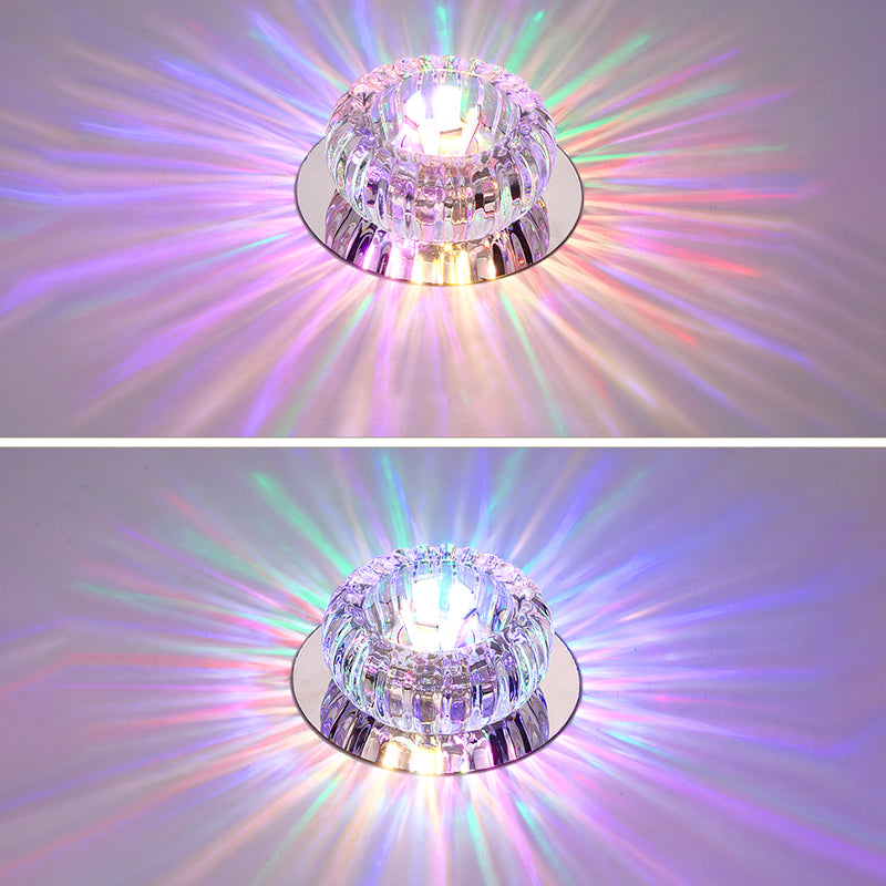 LED Crystal Ceiling Light Modern Hallway Corridors Flush Mount Ceiling Light with Hole 2-3.5'' Dia
