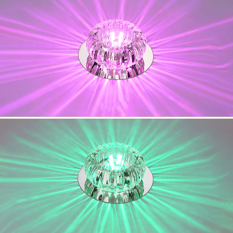 LED Crystal Ceiling Light Modern Hallway Corridors Flush Mount Ceiling Light with Hole 2-3.5'' Dia