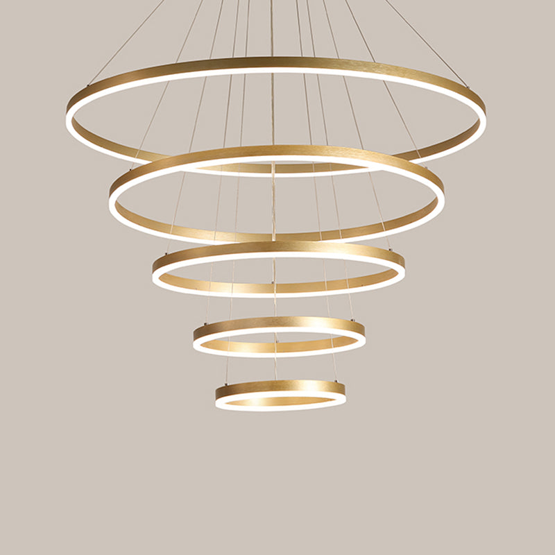 Lampada lampadina a più strati Fissature di illuminazione ad anello moderno con tonalità acrilica bianca