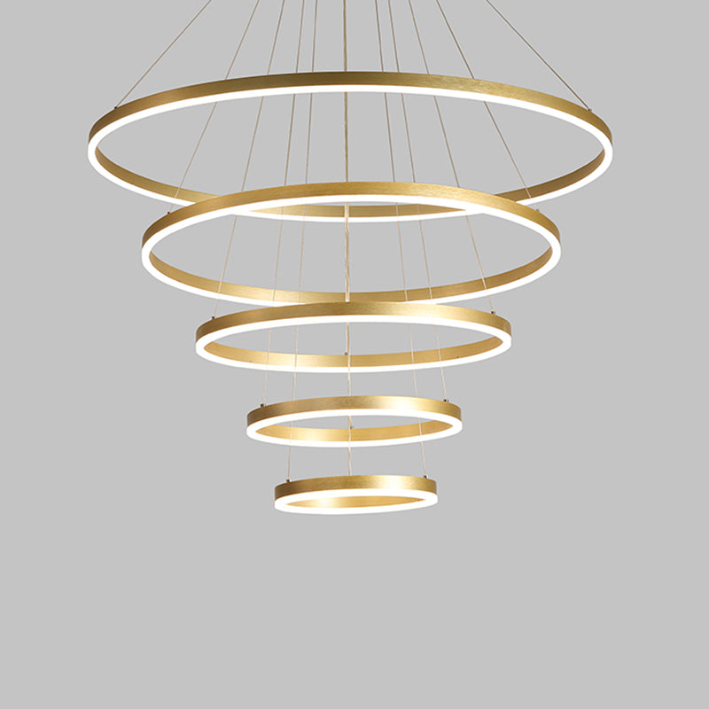 Lampada lampadina a più strati Fissature di illuminazione ad anello moderno con tonalità acrilica bianca