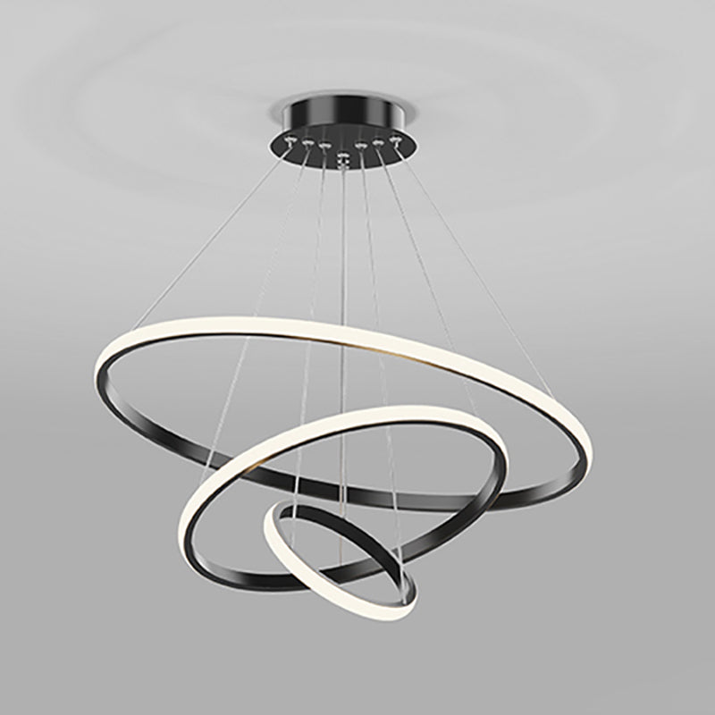 Multi-layers kroonluchter verlichtingsarmaturen moderne ring hanger lamp met witte acrylschaduw