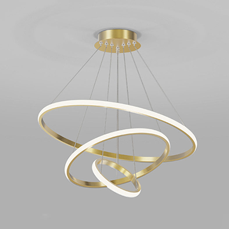Multi-layers kroonluchter verlichtingsarmaturen moderne ring hanger lamp met witte acrylschaduw